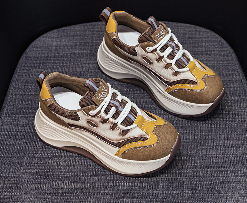 Giày sneaker nữ đế dày 2026 mới nhất thu đông, phong cách thể thao đa năng, đế mềm êm ái tăng chiều cao — M2962 màu vàng, M2962 màu xanh lá cây chi tiết 14