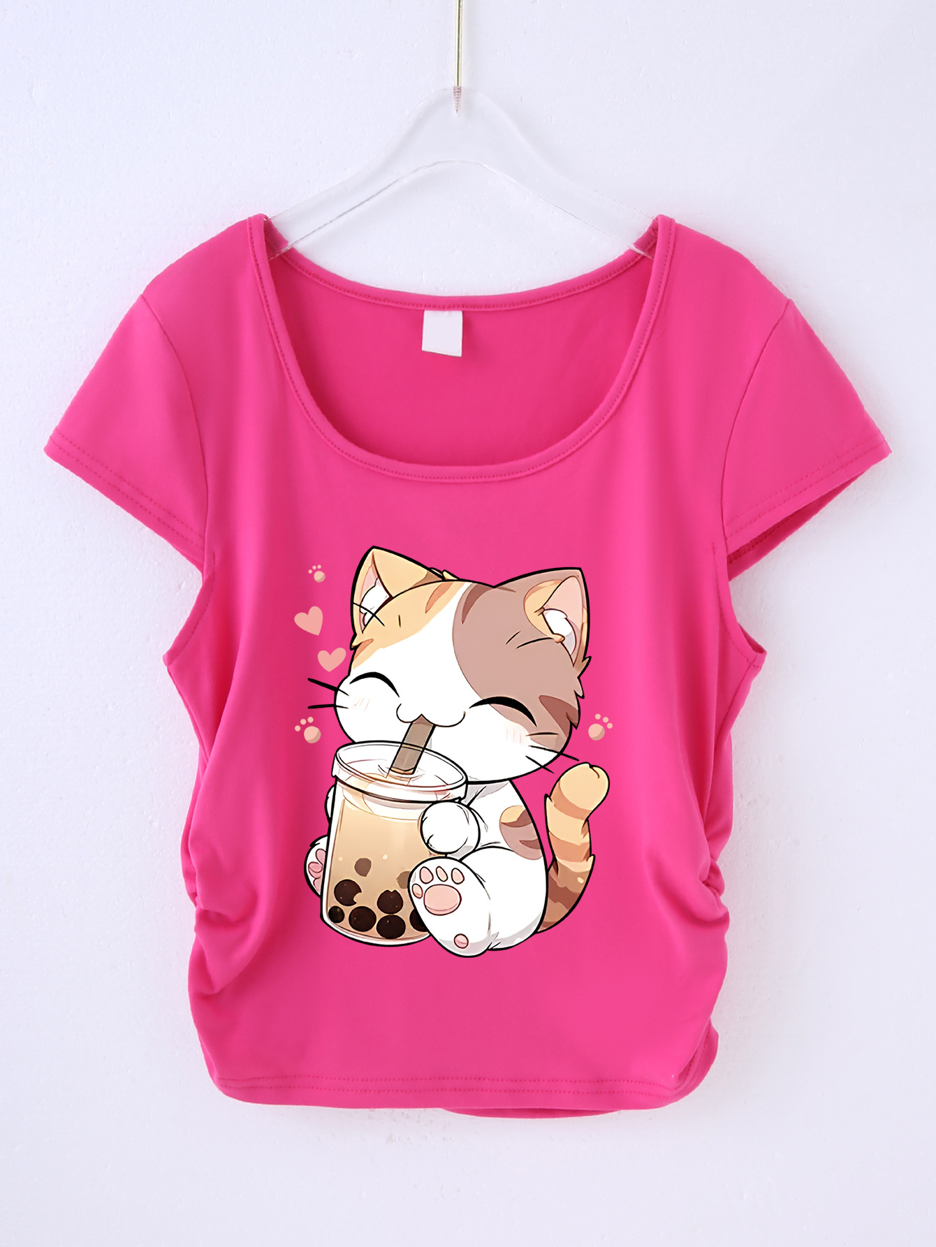 캣 로즈 레드 티셔츠