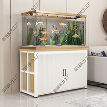 鱼缸柜家用金属承重实木架子客厅隔断收纳储物柜鱼缸底座底柜