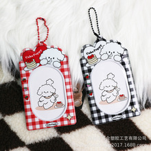 韩国ins风可爱3寸拍立得照片PVC卡套门禁卡工作证件套钥匙扣挂件