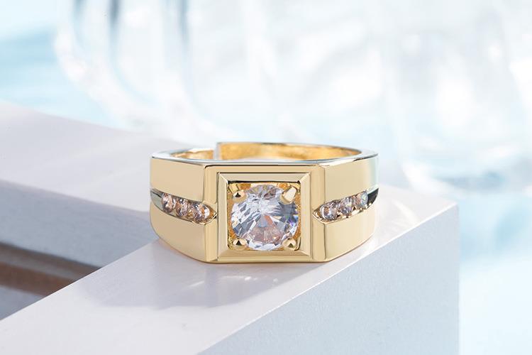 Herrenring Mit Simuliertem Diamant In Weißgold Optik_voghion.com