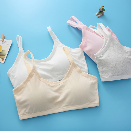 [Fat in seconds] 40-count combed cotton underwear for teenage girls with fixed cups and triangular coasters to wrap breasts in middle and high schools