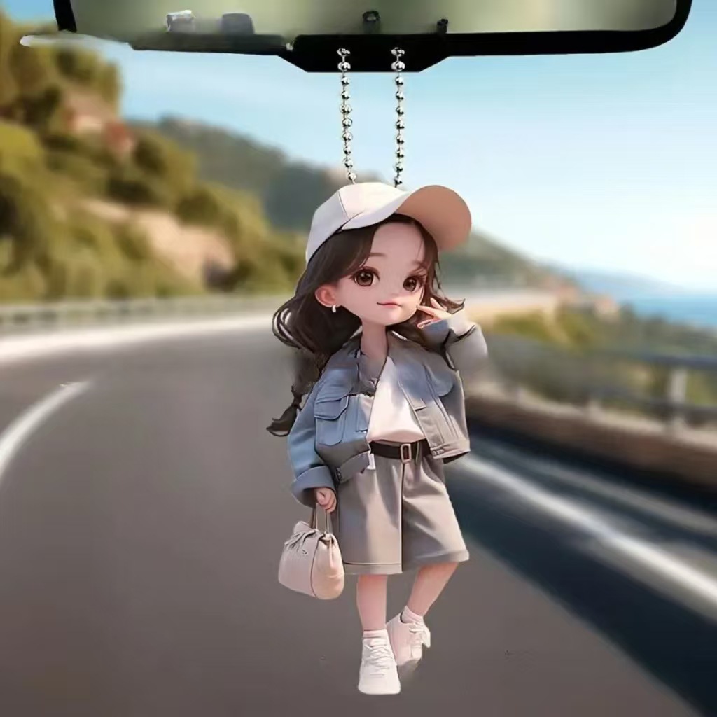 Nuevo estilo transfronterizo acrílico plano linda gorra chica colgante de coche colgante de decoración del hogar festivo