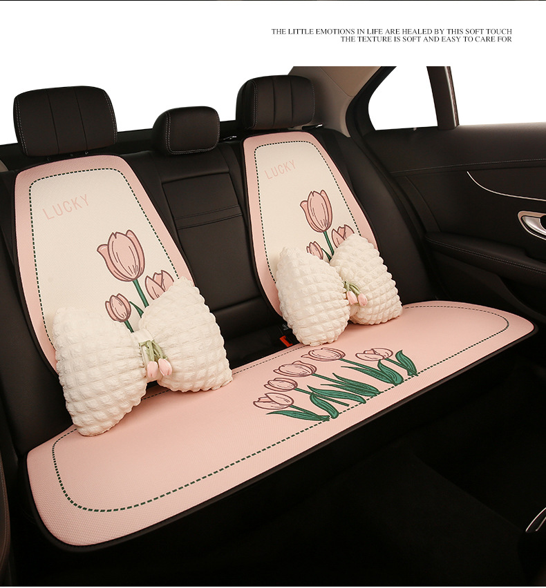 26 Car Seat Cushions, Universal for All Seasons, Breathable Seat Cushions, Mesh Anti-Slip, Cute Cartoon Seat Cushions, Summer Single Seat