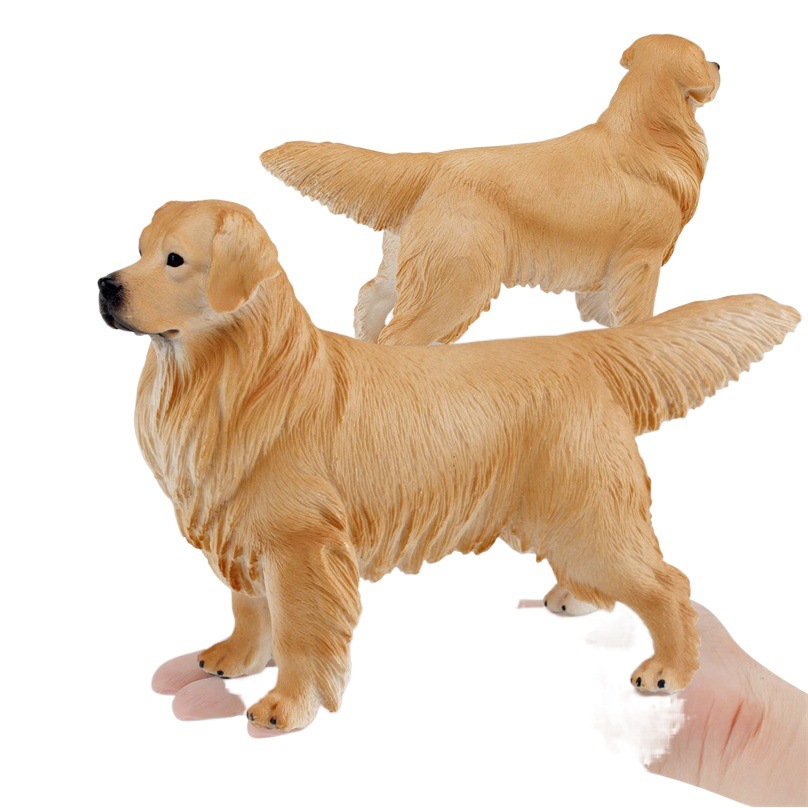 Simulación cognitiva de los niños transfronterizos sólido gran Golden Retriever mascota perro modelo animal decoración de escritorio adornos estáticos