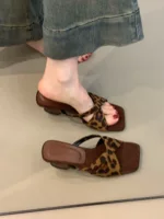 Retro suede summer slippers, sandals