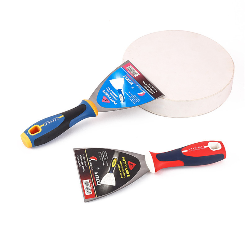 8533油灰刀塑胶手柄软握式镜面油灰刀高碳钢抛光油灰刀铲刀腻子刀