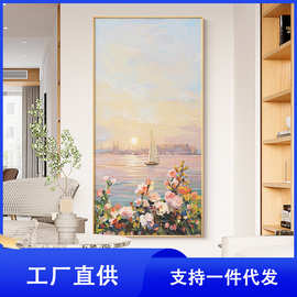 北欧一帆风顺玄关装饰画走廊过道墙面墙画温馨治愈系风景客厅挂画