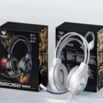 Наушники-курицы AULA Wolf Spider S606B с креплением на голову для киберспорта, 7.1 Bass, проводные, настольные, для прослушивания и защиты звука