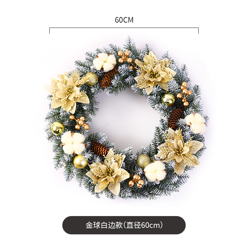 Ventas directas de la fábrica nuevas decoraciones de Navidad transfronterizo hecho a mano guirnalda artificial puerta colgante ventana Decoración Accesorios guirnalda