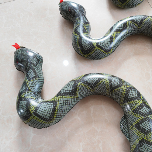 Inflatable python wholesale, simulated animal toys, Halloween trick props, inflatable python, golden python