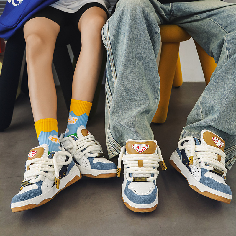 Small group denim bread unisex summer new couple sneakers, casual shoes, versatile breathable sports shoes_voghion.com