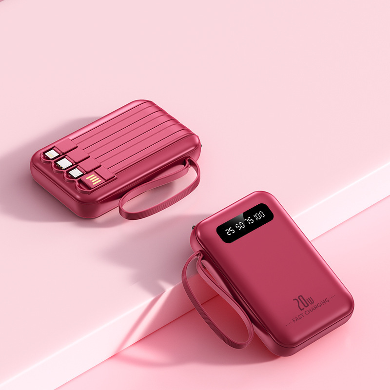 ケーブル付き充電宝20000ミリアンペア大容量充電ポータブルミニ移動電源プレゼントカスタム卸売り|undefined