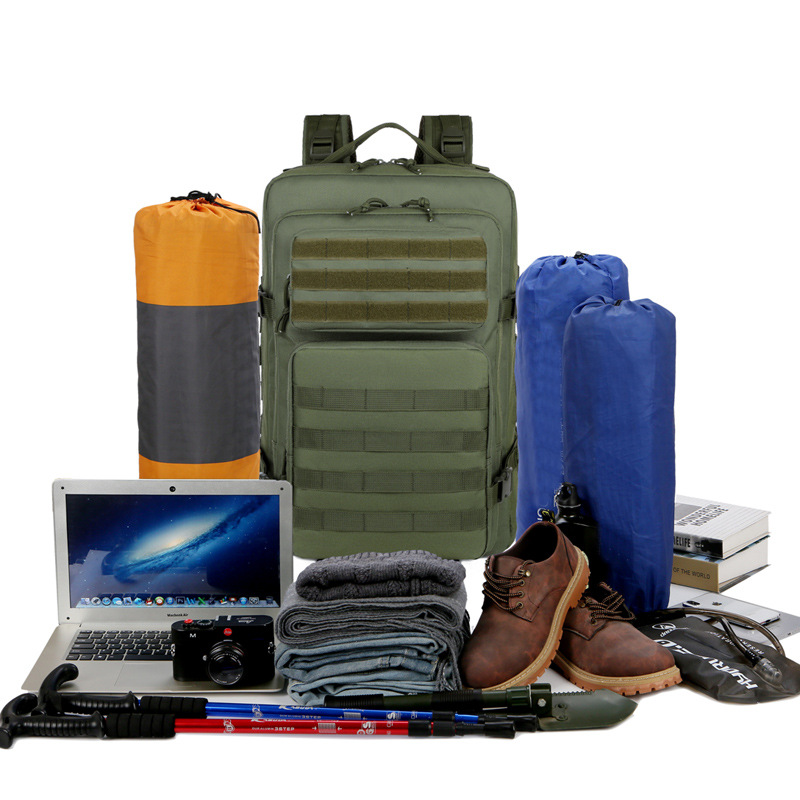 Mochila táctica de comercio exterior para hombres de gran capacidad expandible bolsa de montaña mochila de campamento al aire libre camuflaje bolsa de senderismo al por mayor