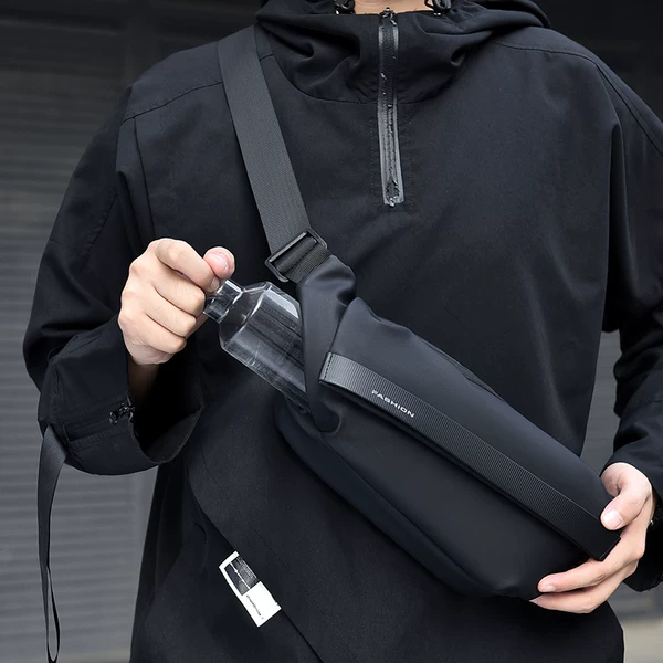 Men's Crossbody Bag Waterproof Fashion Trend Chest Bag Motorcycle Cycling Backpack Sports Waist Bag Boys Shoulder Small Shoulder Bag