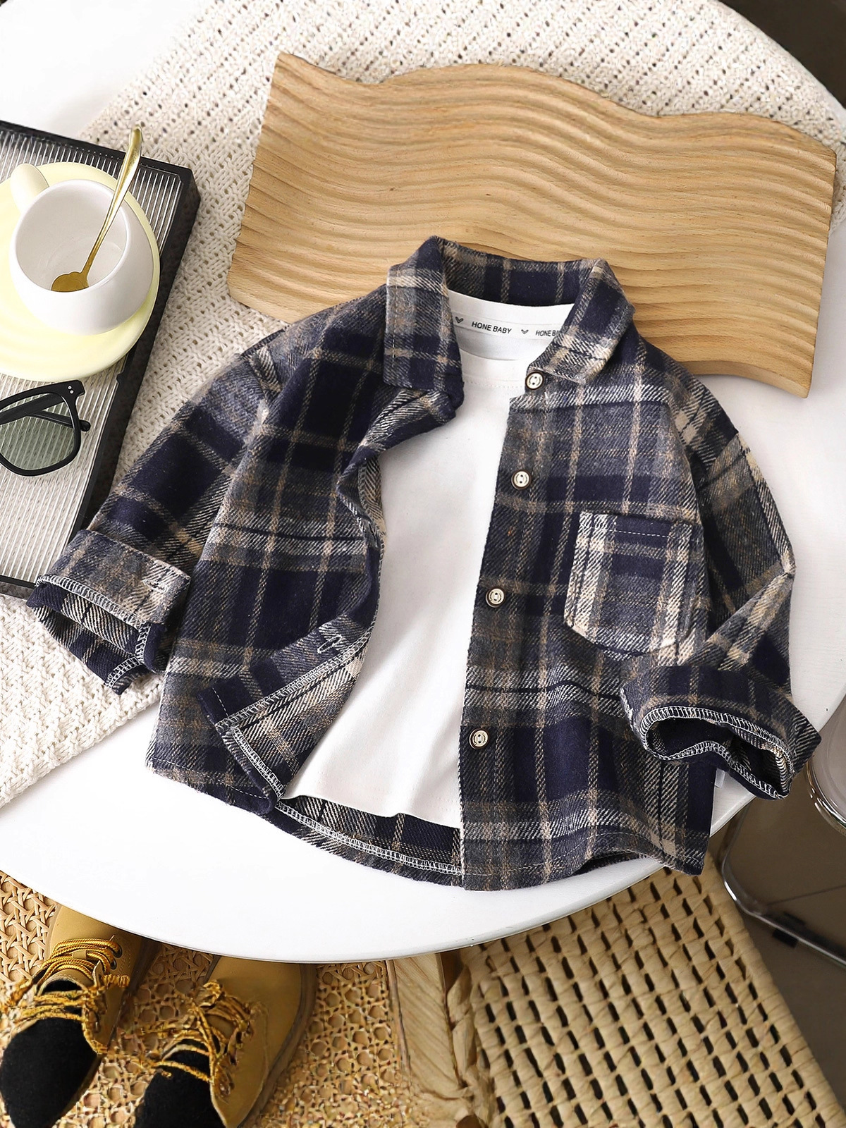 Primavera y otoño ropa infantil Camisas casuales de cuadrados para hombres Camisas de manga larga chaqueta de moda para niños chaqueta de moda