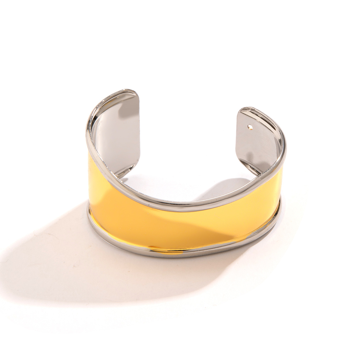 Manschettenarmreif für Damen, offene, breite, glänzende Armbänder, Wickelarmbänder_voghion.com