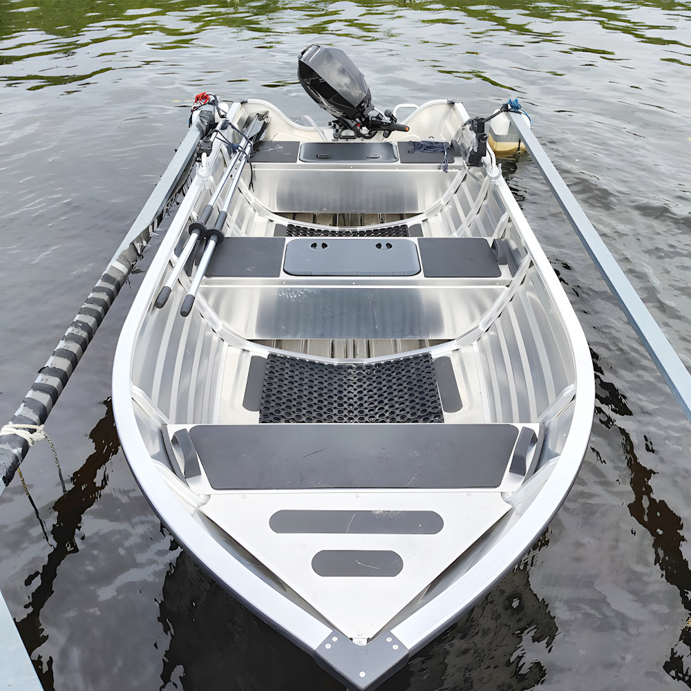 Aluminum Alloy Fishing Boat Flat Bottom Design Welded Hull Sea Fishing Cargo Multi-Purpose Small Boat