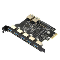 USB3.2拡張カード7ポートアダプタ5ポート19PINフロントマスターD720201デュアルコアGEN1 5Gbps