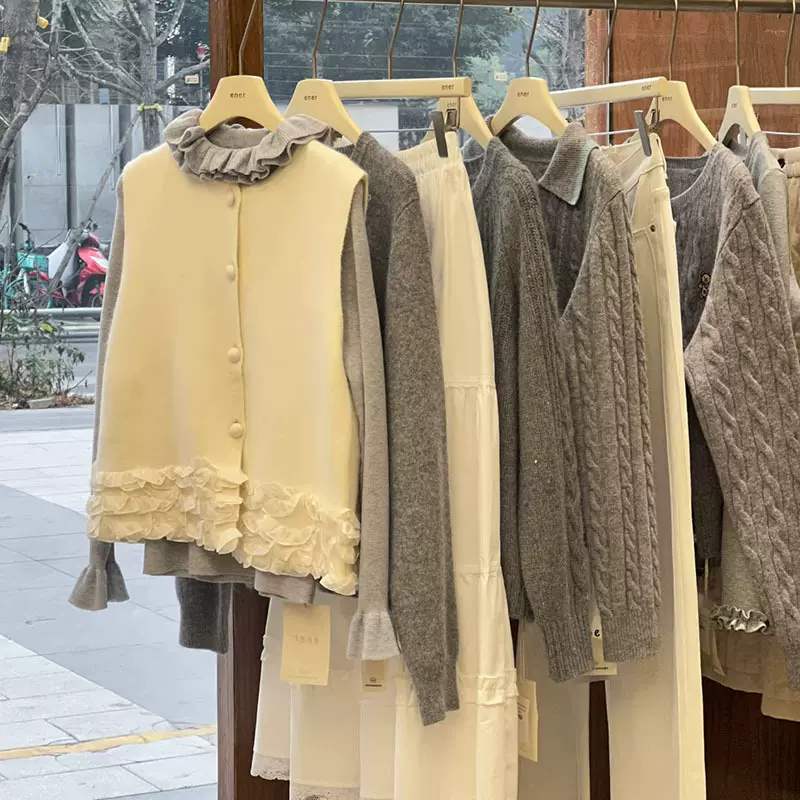 杭州四季青春款韩版宽松加绒软糯毛衣羊绒针织衫品牌女装批发货源