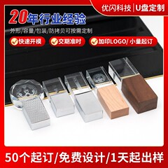 クリスタルuディスク企業ビジネス創意カスタムロゴ広告Aチップ高速伝送車載uディスク64G