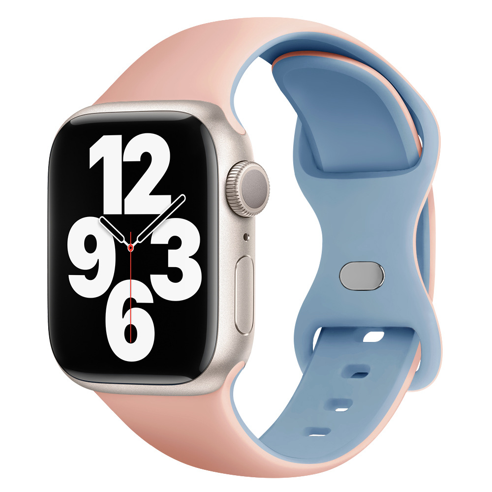 Aplicable AppleWatch Butterfly Buckle Silicone Deportivo correa de reloj Iwatch9876 generación / se inteligente