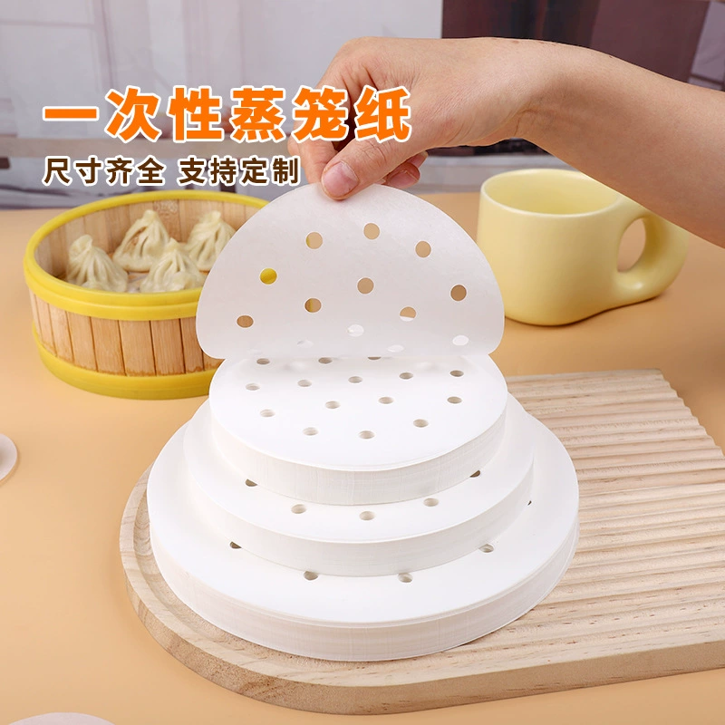 Пищевая специальная бумага для пароварки, коврик для булочек, большая одноразовая антипригарная квадратная бумага для пароварки для булочек, бумажная ткань для пароварки