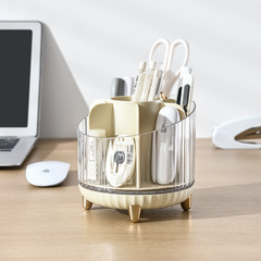 360度旋轉筆筒輕奢高顏值大容量化妝品辦公室學生桌面文具收納盒