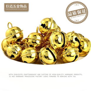 diy jewelry accessories 22mm vacuum gold plated round bell gift box pet decoration round metal bell