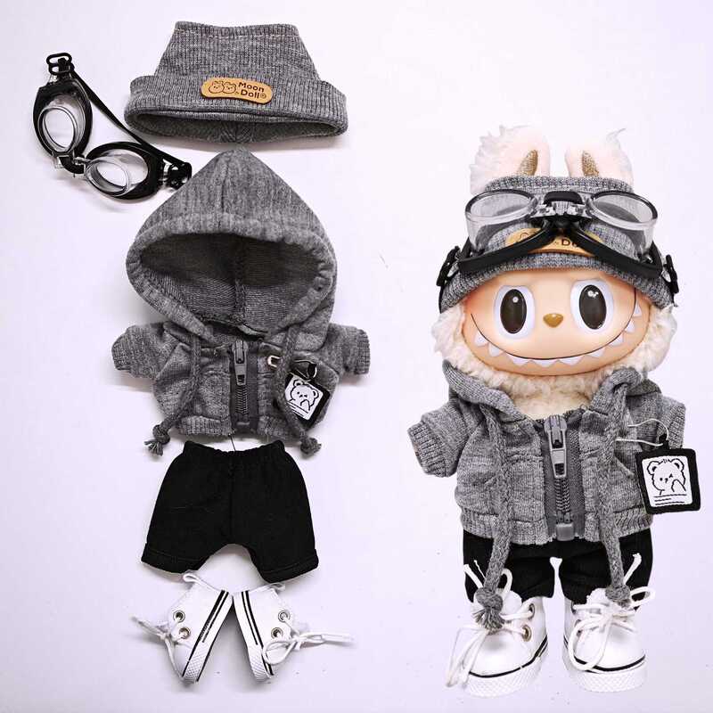 ラブブベビー服】グレーのスウェットシャツと帽子のセット ラブブ服 1、2、3世代ユニバーサル 15cm17cmベビー|undefined