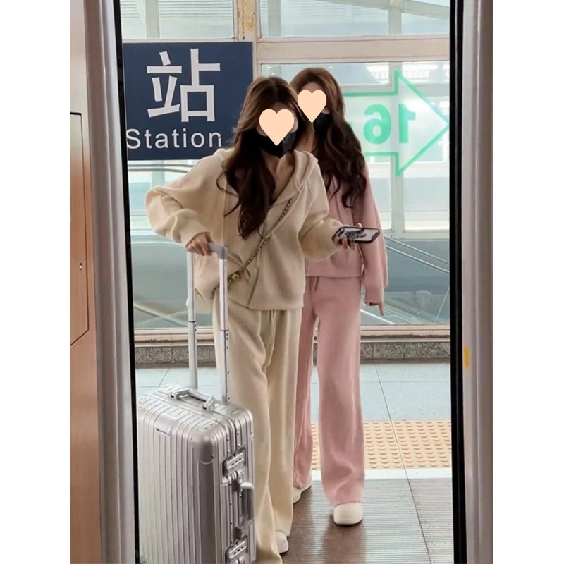 初秋小个子入秋穿搭一整套高级感2025新款减龄早秋卫衣运动套装女|undefined