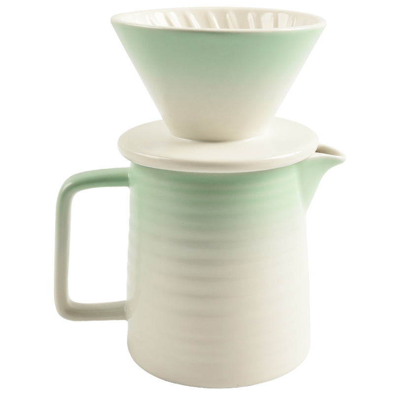 Cafetera V60 estilo americano, de cerámica negra, para compartir, con filtro y taza, juego para 2 personas, para exportación. image 5