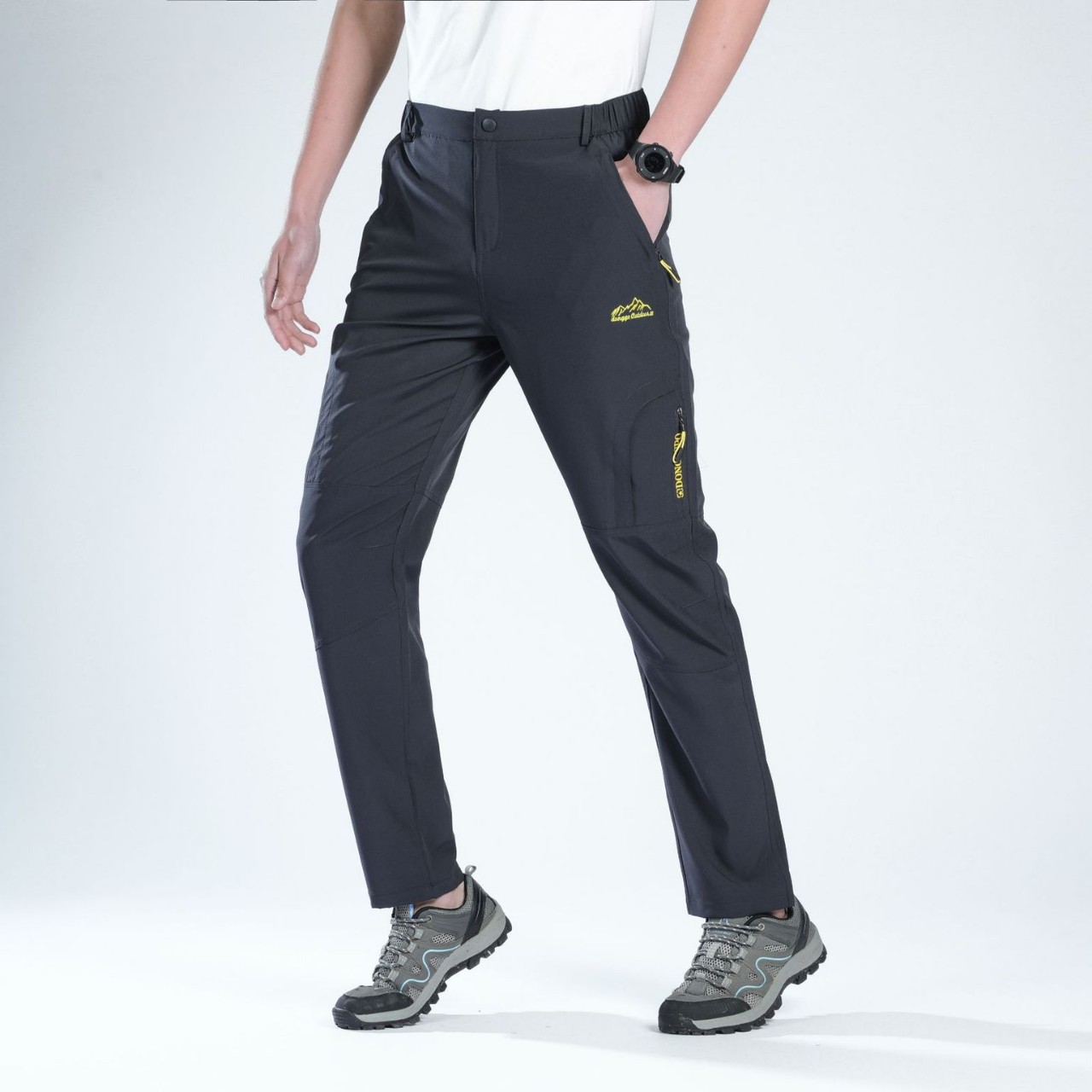 Summer quick dry elastic men's breathable sports trousers