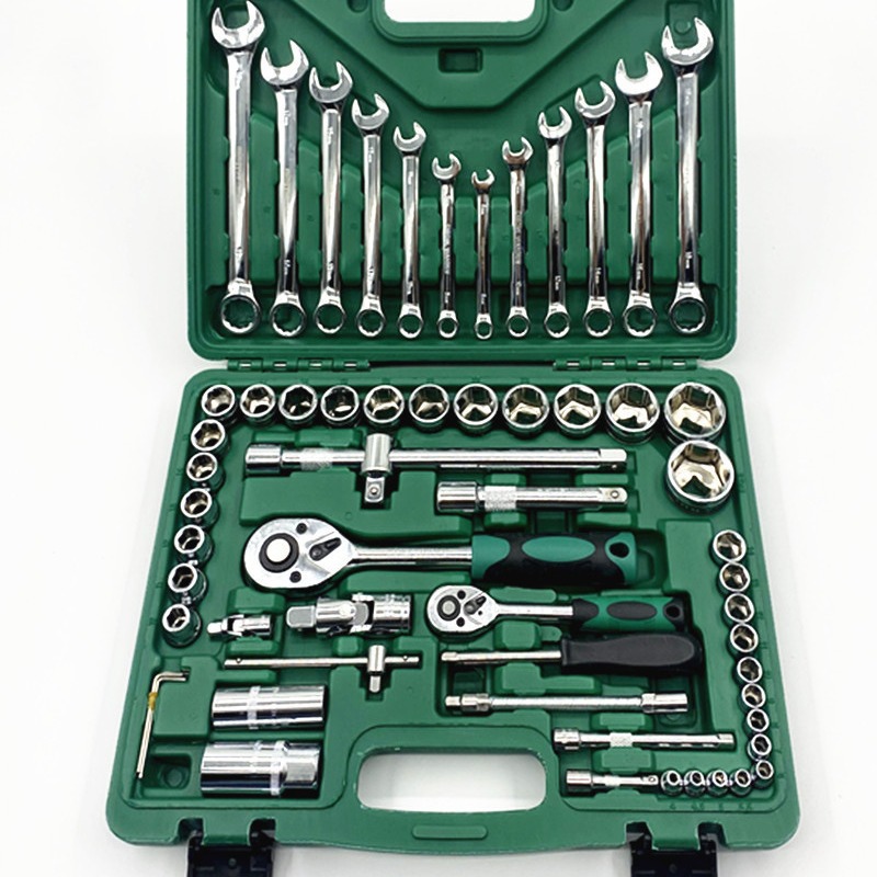 1/2"-1/4"-明月牌61件套筒扳手组套（72齿弯柄棘轮）