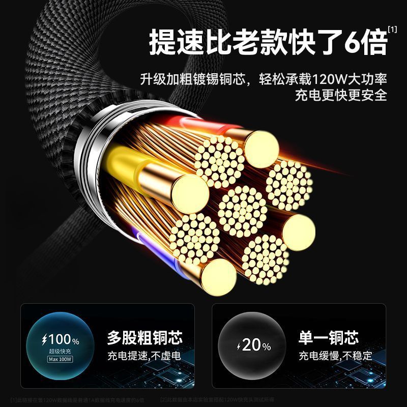 10A冰晶Typec数据线编织加长适用三星一加小米vivop华为荣耀手机|undefined