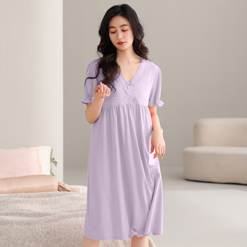 睡裙女款爆款2026新款夏季夏天莫代棉薄款大码女士外穿中长款睡衣