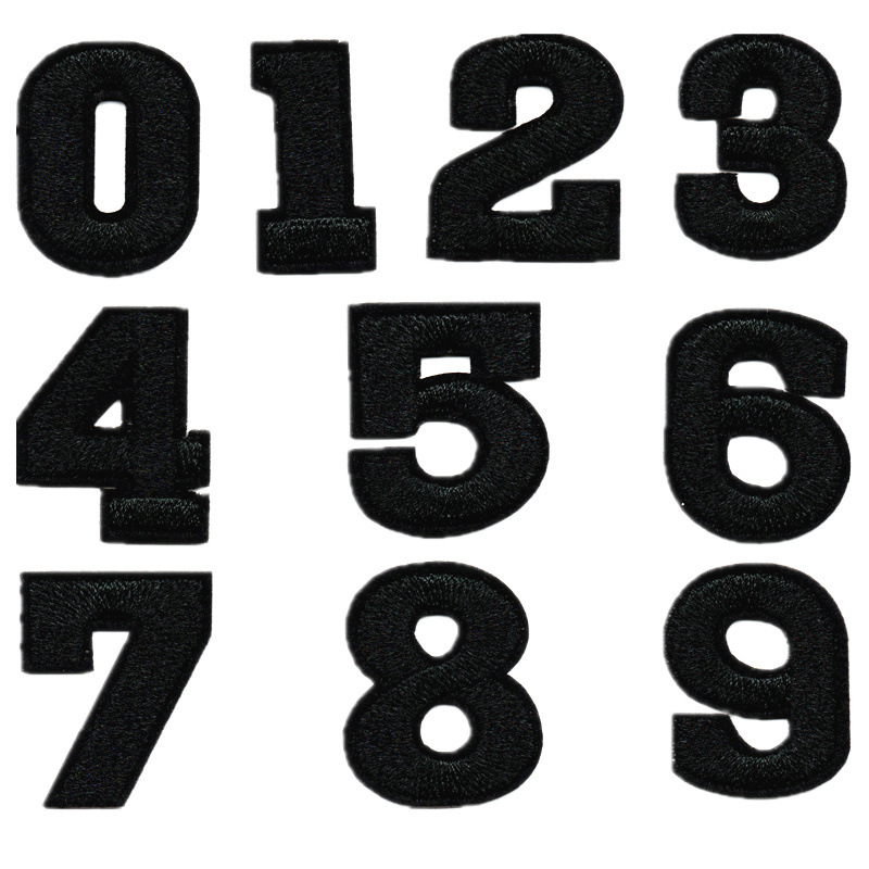 Nuevo color 10 pegatinas de tela digital bordado pegatinas jeans rasgado pegatinas de parche decorativo 0-9 pegatinas decorativas digitales