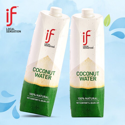 Thailand IF Coconut Water 100% Natural young coconut drink, summer cool fruit beverage, 1L bottle, imported beverage, wholesale