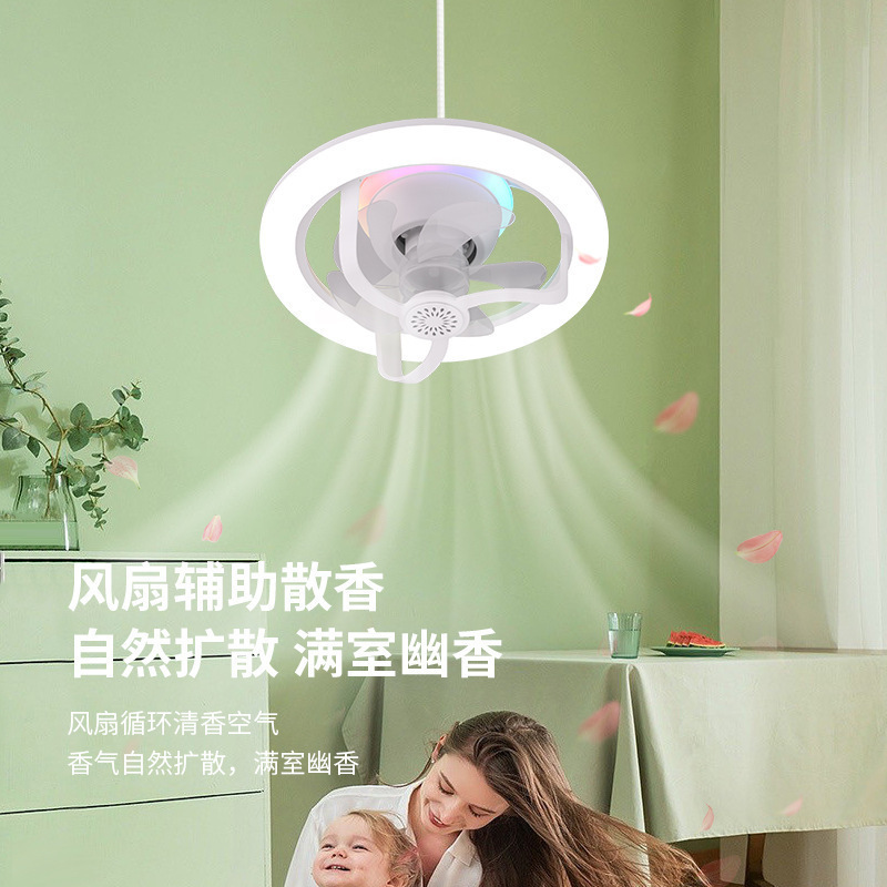Cross border LED360 ° 首振りファンライト E27 ネジリモコンファンライト 50 ワット寝室書斎浴室ファン|undefined