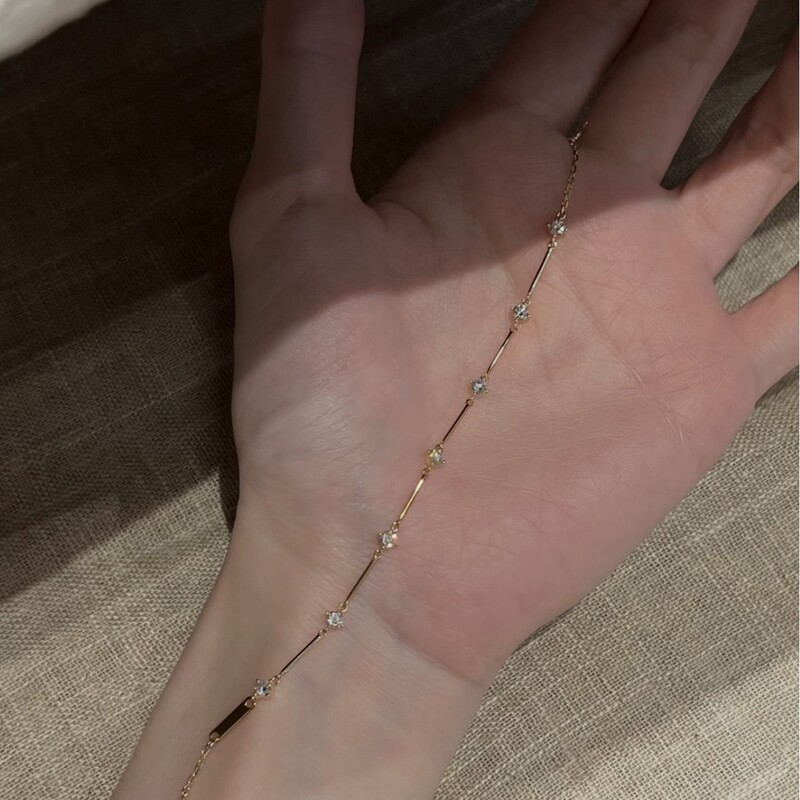 New Style Bamboo Jointed Rhinestone Bracelet for Women, Fashionable and Versatile, Light Luxury, Niche, High-End, Simple Jewelry, One-Piece Wholesale