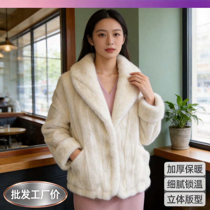 Physical Clothing Factory Cross-Border Foreign Trade Faux Fur Coat Imitation Danish Sable Fur Fashion Jacket
