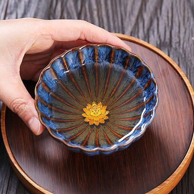 Jianzhan single teacup master personality Kiln transformation Tianmu Kungfu Online tea set Single cup Tea ceramics Teacup
