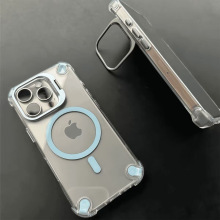 金属支架防摔磁吸手机壳适用苹果17PROMAX新款时尚磁吸支架手机套