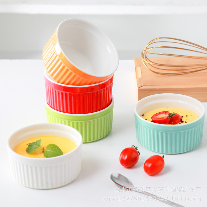 Spot wholesale Shufulei baking bowl ceramic steamed egg pudding bowl oven baking special double skin milk dessert pudding cup Spot wholesale Shufulei baking bowl ceramic steamed egg pudding bowl oven baking special double skin milk dessert pudding cup