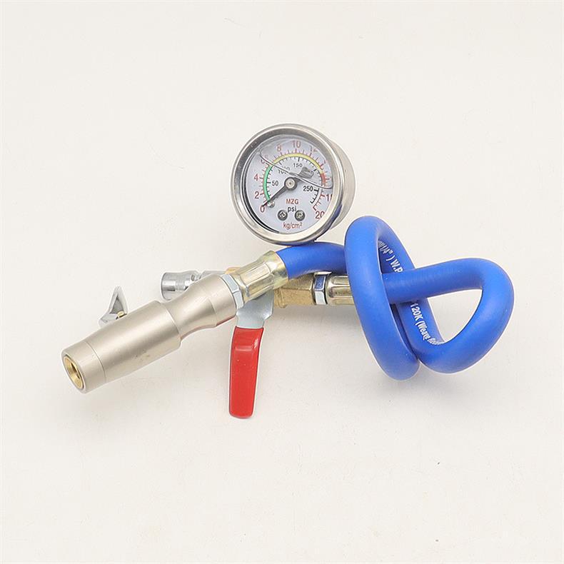 Fast-charging high-precision tire pressure gauge with inflator, car tire inflator, pressure measuring inflator, and inflating rod