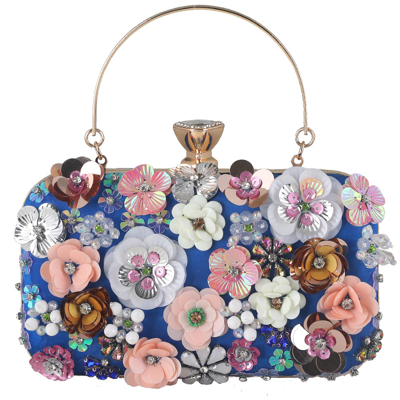 Spot wholesale new cross-border Dinner Bag Handmade Flower banquet Bag Party lady's hand bag evening dress beaded bag