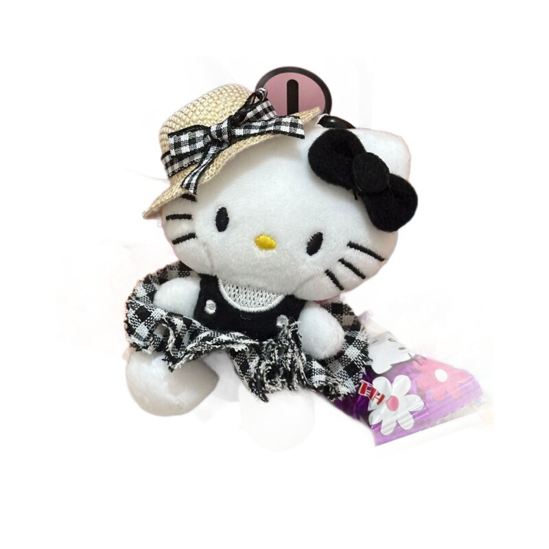 黑色草帽kitty帽宝宝挂件爱心扣公仔玩偶可爱赫本风挂饰钥匙扣|undefined
