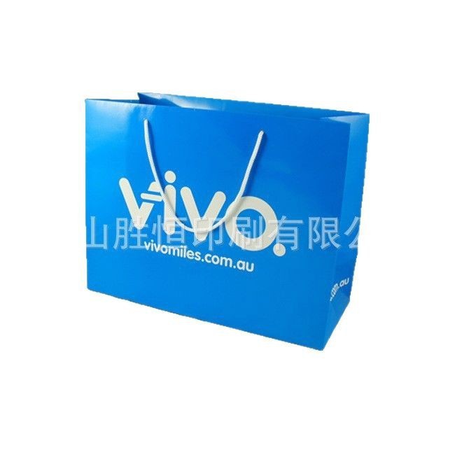 源头印刷厂家购物纸袋蓝色手提袋礼品袋可加LOGO创意环保材质