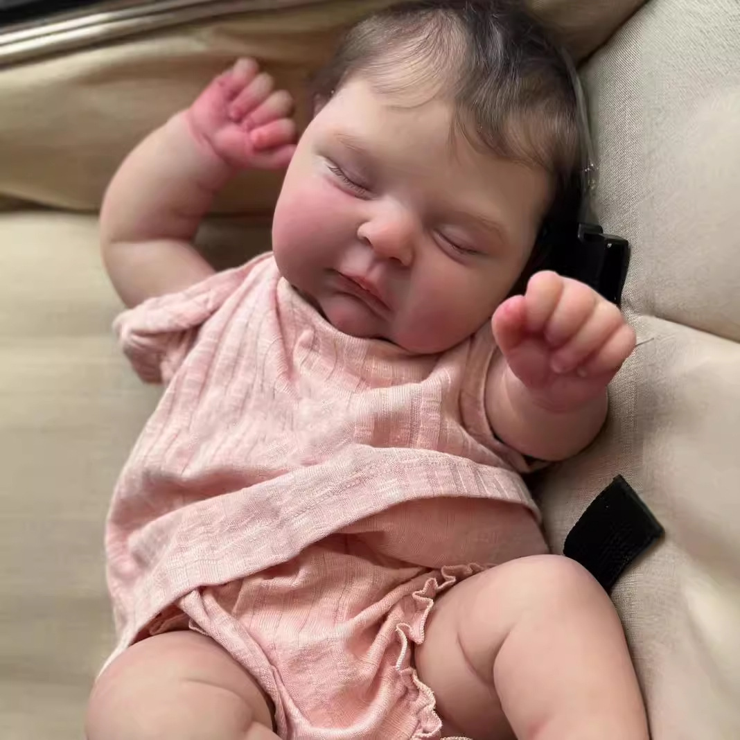 Muñeca renacida, muñeca de color rosa, muñeca de simulación de 20 pulgadas, muñeca de comercio electrónico, muñeca de vacaciones.