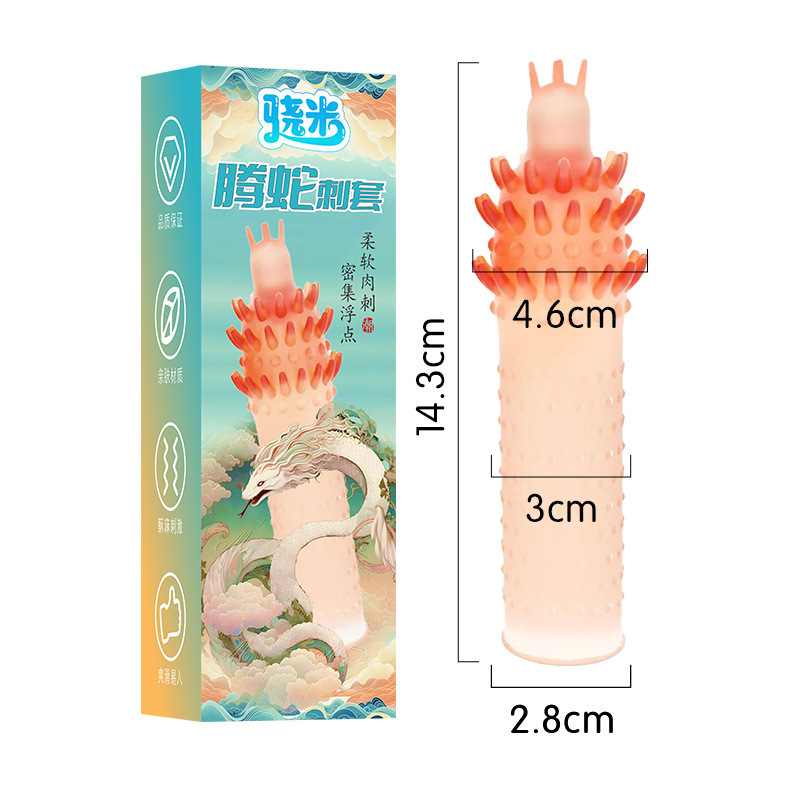 Snapmi macho cristal lobo brazo vibratorio condón pene retrasado anillo pinchazo pareja artículos sexuales adultos interés